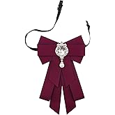 Gsyziux Pre-Tied Bow Ties for Men Women, Adjustable Mens Bow Tie with Pearls Bowtie for Business Party Concert School