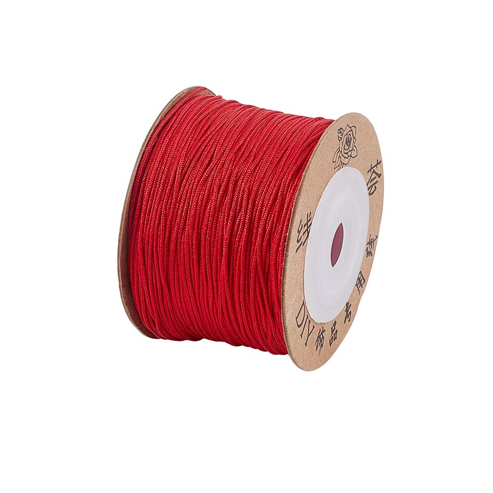 UNICRAFTALE About 100m/roll 0.8mm Nylon Thread Cord Chinese Knotting Cord Red Thread Beading Thread Bead Cord for DIY Jewelry Bracelets Craft Making