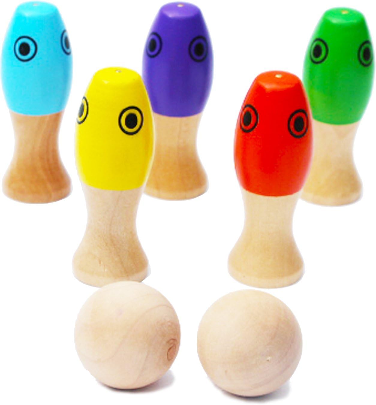 TOWO Wooden Skittles Kids Bowling Game - Magnetic Fishing and Quoits Ring Toss Game 3 in 1 - Activity Wooden Toys for 3 year old - Image 4