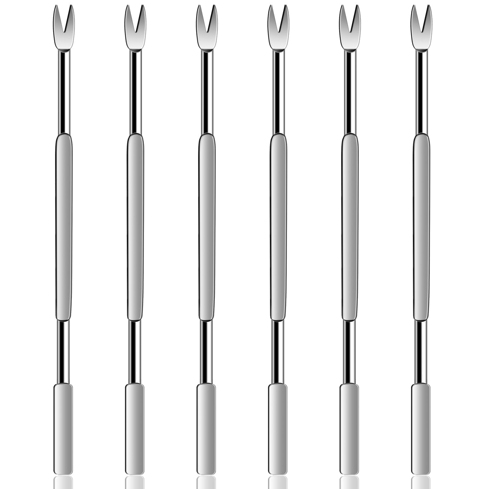 CVNRCLP 6-Pack Stainless Steel Seafood Forks & Picks - Versatile Lobster Forks and Nut Tools for Oysters, Crab Legs, and Picnics - Durable and Elegant Kitchen Utensils