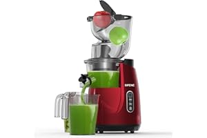 SiFENE Cold Press Juicer Machines with Big 3.3 Inch Chute, Slow Juicer Extractor Maker for Whole Fruits and Vegetables, BPA-Free, Easy to Clean, Red