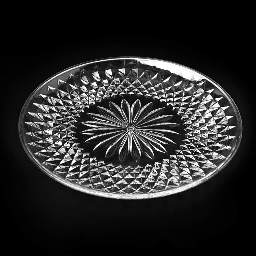 Qeeuanl Fruit Plate Acrylic Crystal Household Transparent Fruit Plate Creative Modern Fruit Plate Organizer, Pistachio/Sunflower Seeds/Dried Fruits Serving Plate/Dish ( Size : 5 )