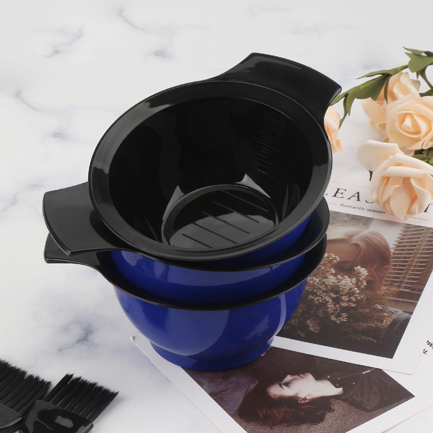 Hair Coloring Mix Bowls, Segbeauty 3pcs Coloring Mixing Tint Bowl, Plastic Hair Dye Bowls Hair Tint Kit for Hair Color Mix for Barber Hairdresser Salon and Home Use : Beauty