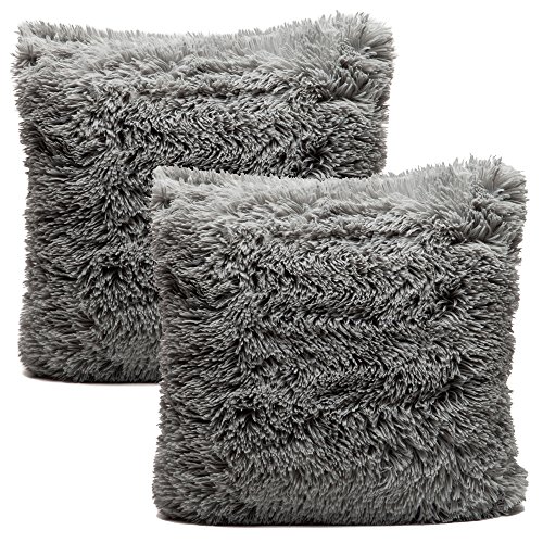 gray fuzzy pillow