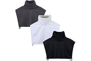 Sucrain 3 Pcs Fake Turtleneck Collars Detachable Dickey Collar Half Top Mock Blouse Collar High Warmer Turtle Necks for Women Men