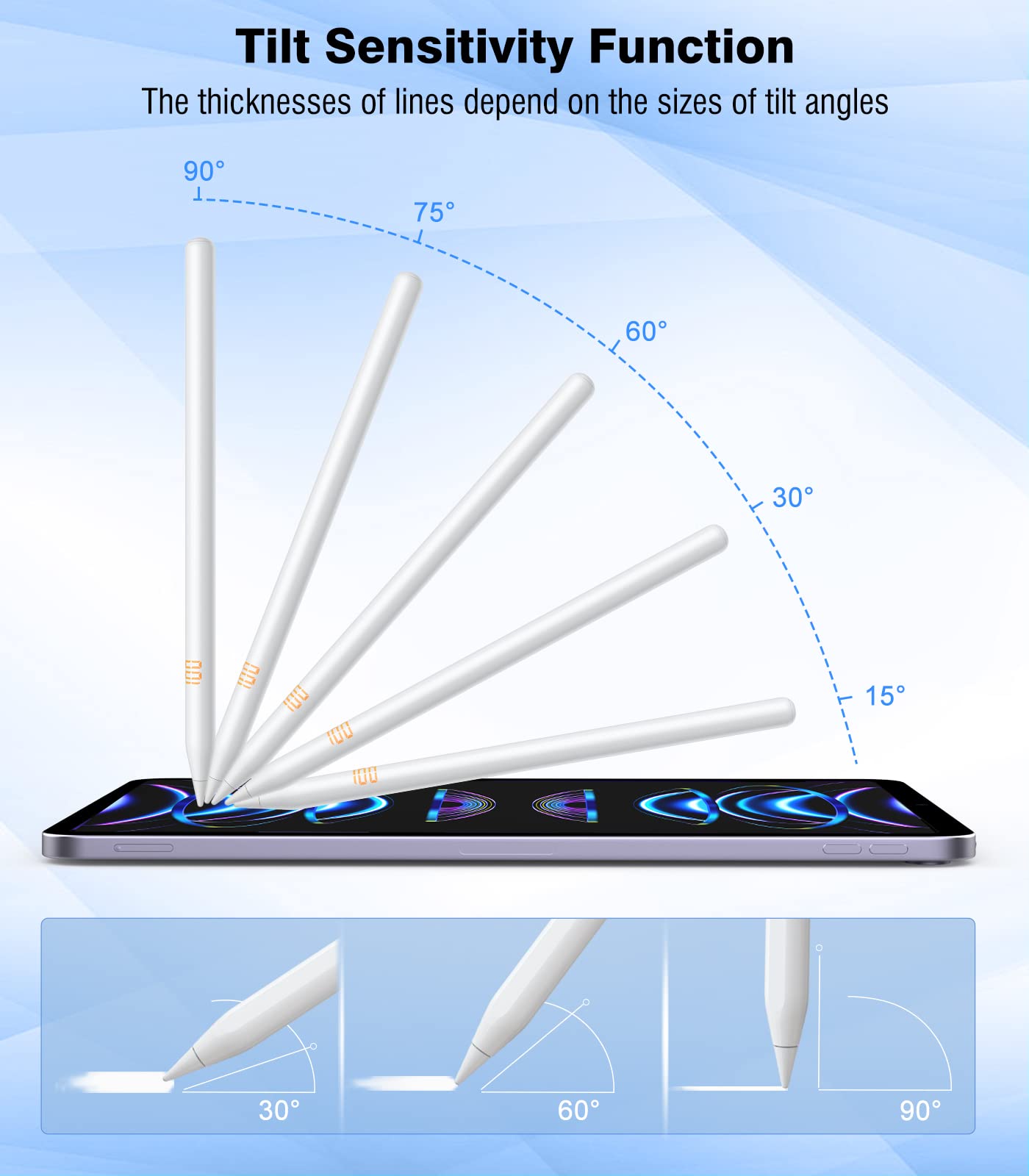 MoKo iPad Pencil 2nd Generation with Magnetic Wireless Charging,Apple Pencil 2nd Generation,Stylus Pen Compatible with iPad Pro 12.9