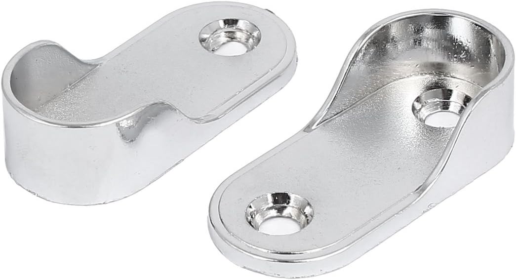 Sourcingmap 19mm Diameter Zinc Alloy Wall Mounted Wardrobe Rail Supports Rod Bracket 2pcs, As Shown in the Image