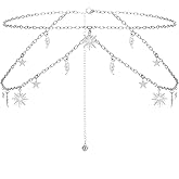 Manfnee Western Metal Concho Belt for Women Cowgirl Chain Belts for Dresses Jeans Country Concert Outfit