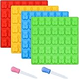 Gummy Bear Molds Candy Molds - Large Gummy Molds 1 Inch Bear Chocolate Molds Silicone 4 Pack LFGB Pinch Test Approved Best Fo