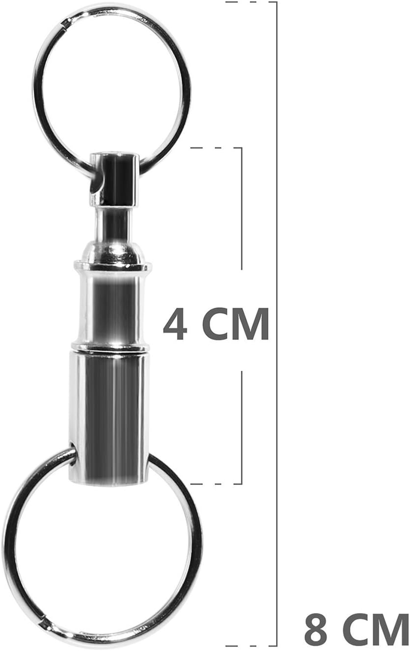 Rongbo 3 Pack Quick Release Detachable Pull Apart Key Rings Keychains,Double Spring Split Snap Seperate Chain Lock holder Convenient Accessory Gift (3Pack): Office Products