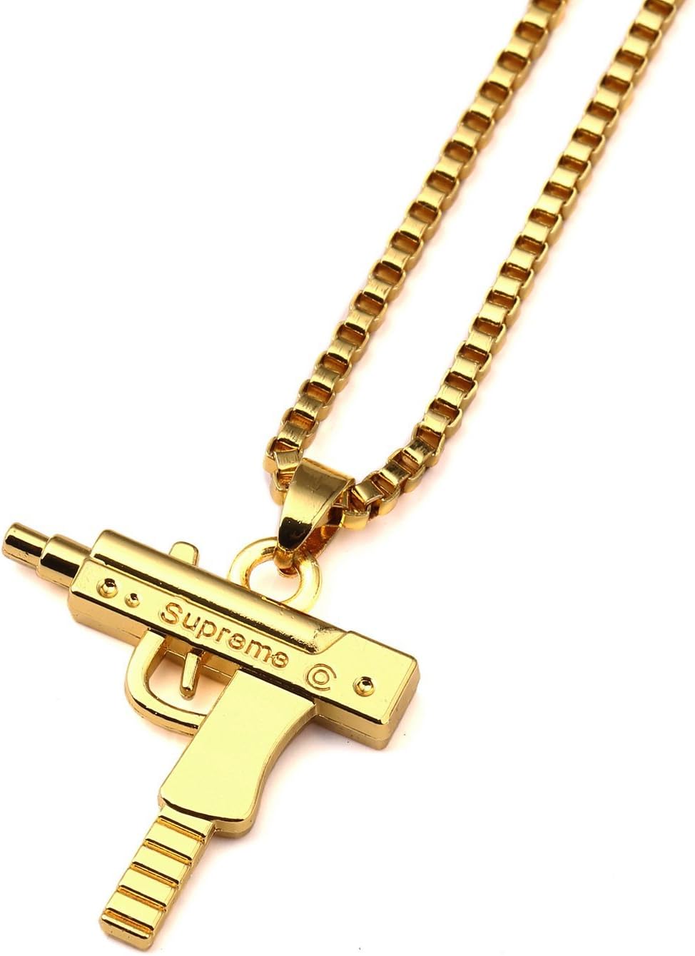 Alwaysbling® Hip Hop Art Alloy Large Supreme Gun Pendant Necklace