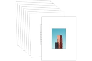 MBC Mat Board Center, 10 Pack 11x14 for 5x7 White Picture Mats Frame Mattes, Bevel Cut, Acid Free, 4-ply Thickness
