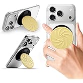 ORNARTO Vortuxe for MagSafe Phone Grip with Kickstand, Soft Liquid Silicone Finger Loop Grip, Phone Ring Holder for Back of Phone, Premium Build & Comfy Touch, Buttercream Yellow