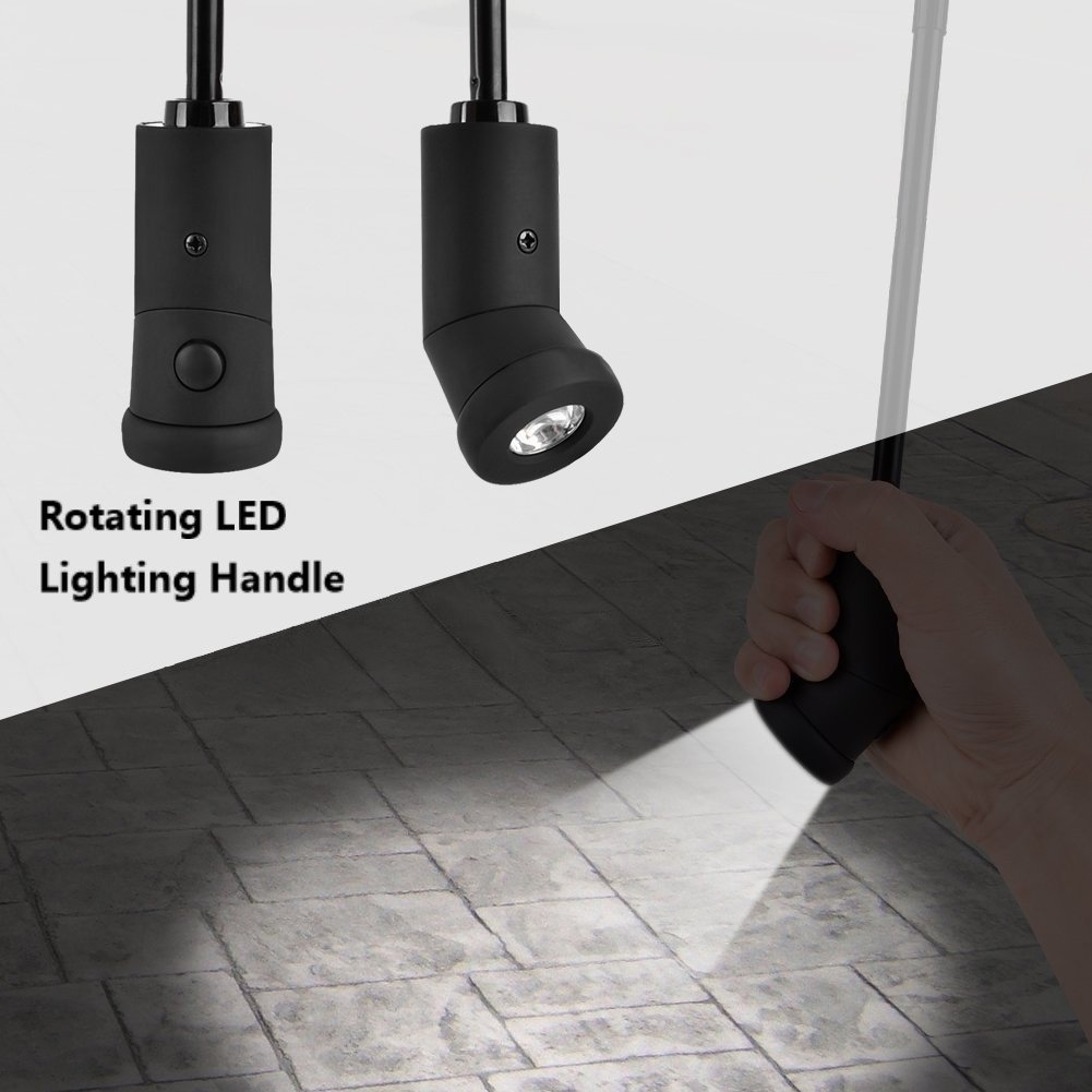 LED Flashlight Umbrella,Monstleo Compact Travel Umbrella,Fully-Automatic Folding Umbrella with Rotating Led Lighting Handle