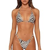 MIKETAI Sexy Bikinis for Women 2 Piece Bikini Spaghetti Strap Swimsuits Solid Color Bathing Swimwear Triangle Bathing Suit