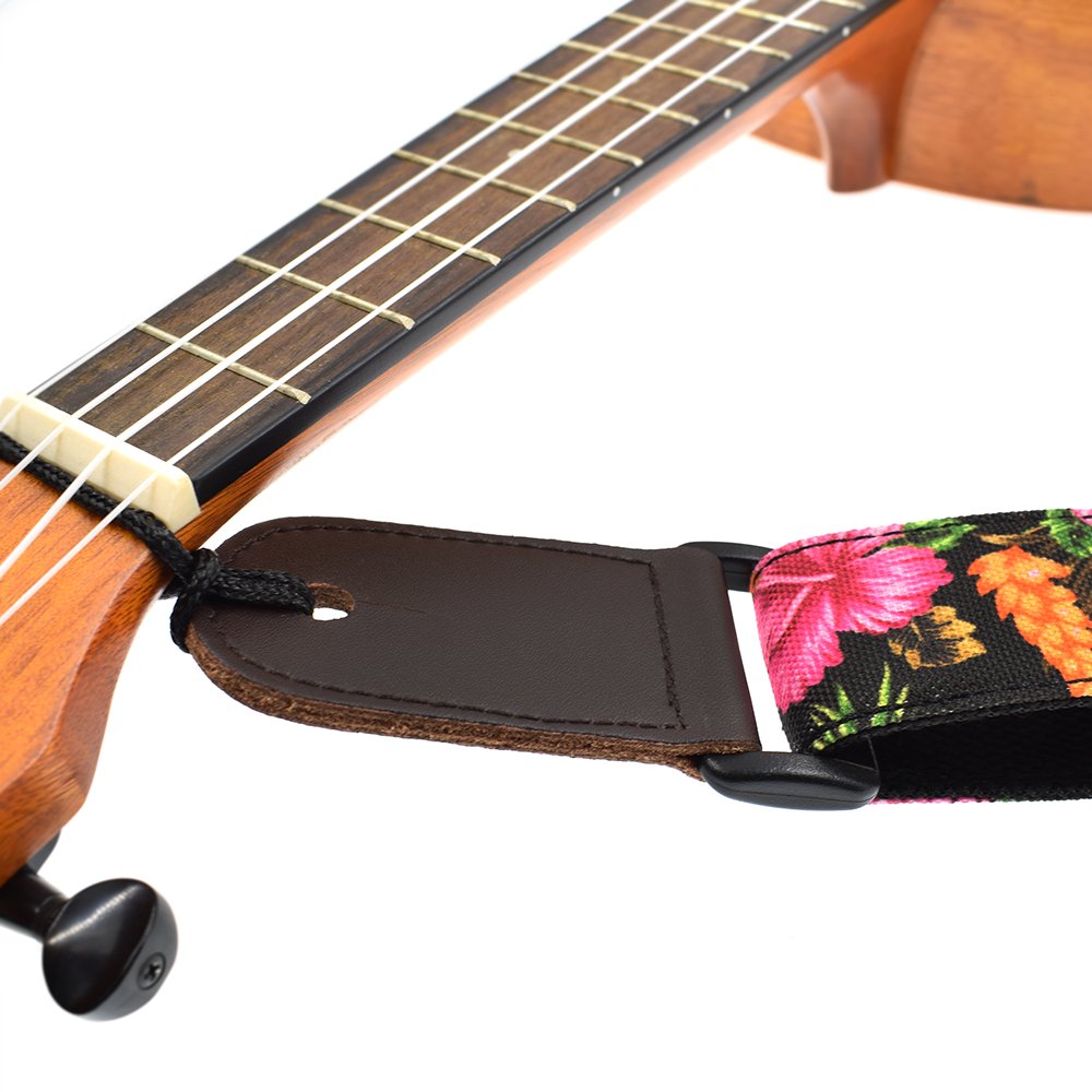 Cloudmusic Ukulele Strap Hawaiian Hibiscus Roses Floral Strap For Soprano Concert Tenor Baritone Hibiscus In Black Ukulele Accessories Musical Instruments Rapidinfrastruktur Com
