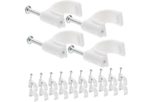 BESPORTBLE 500pcs Round Cable Wire Clips with Nails for Wall and Floor Secure Electrical Ethernet Tv USB Cords