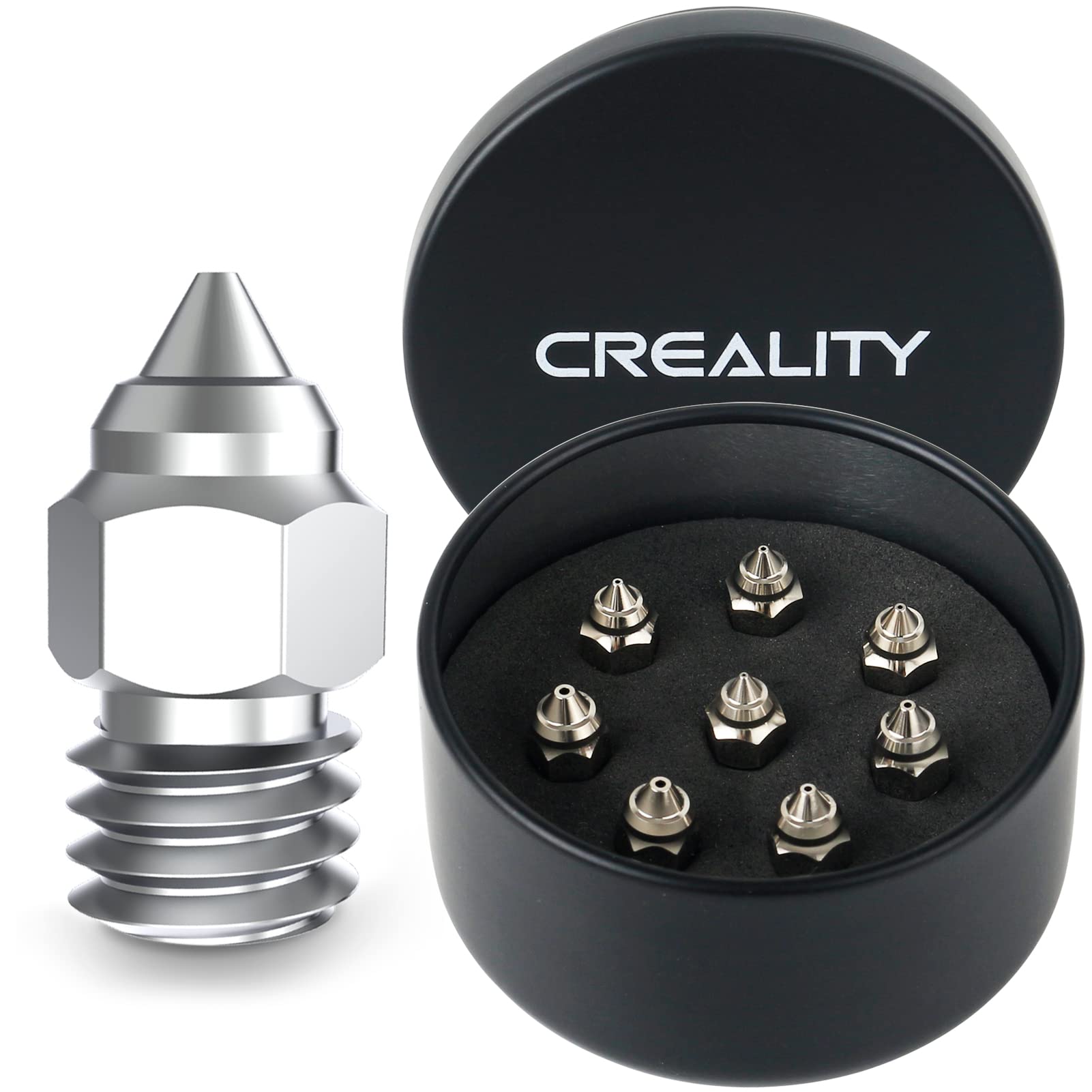 Photo 1 of Creality High End Copper Alloy Nozzle MK8 0.4MM 500? Extruder Tips Nickel Plating with High Thermal Conductivity for Creality Ender 3/Pro/V2/MAX,Ender 5/Pro/Plus,Ender 6,CR-10S/S4/S5 3D Printers