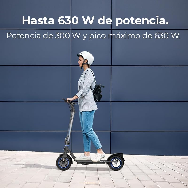 Bongo D20 XL conectado Scooter elétrico aprovado com aplicativo. Potência máxima de 630W, alcance de até 20km, rodas de 10", inclinações superadas, freio dianteiro e traseiro