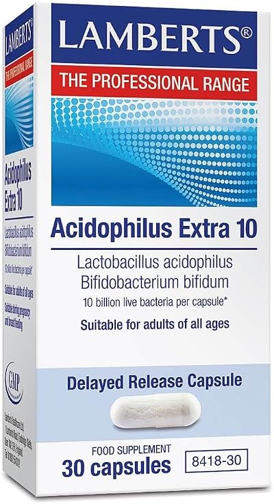 Lamberts Acidophilus Extra 10 - 30 Capsules Probiotic Supplement