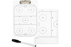 NinBase Ice Hockey Marker Boards, Premium Tactical Clipboard Two Sides with Full & Half Court Dry Erase Marker Board, Coach-a
