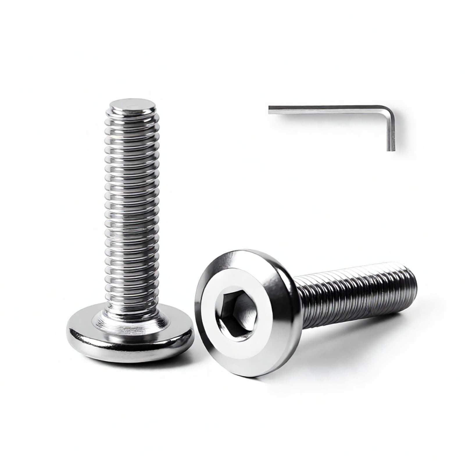 View 1 of 1/4-20 x 3 (20 Pack) Flat Head Hex Socket Cap Screws Bolts, 304 Stainless Steel 18-8, Hex Drive Countersunk Furniture Connector, Fully Threaded Machine Thread, Bright Finish