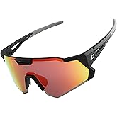 LAMEDA Polarized Sports Sunglasses for Men Women, High Definition UV Protection Cycling Glasses for Biking Fishing Running