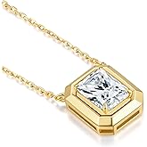 14K Gold Plated Moissanite/Emerald Necklace for Women Dainty Pendant Necklaces for Women Wife Mother Girlfriend Jewelry Gifts