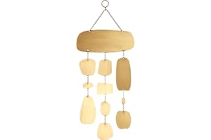Everly Hart Collection Brass Geometric Shapes Kinetic Metal Mobile Wall Hanging, 9x21,Gold