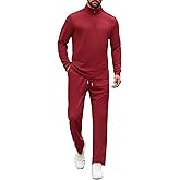 COOFANDY Men's Tracksuits 2 Piece Casual Athletic Sweatsuit Quarter Zip Pullover Long Sleeve Running Sport Outfits