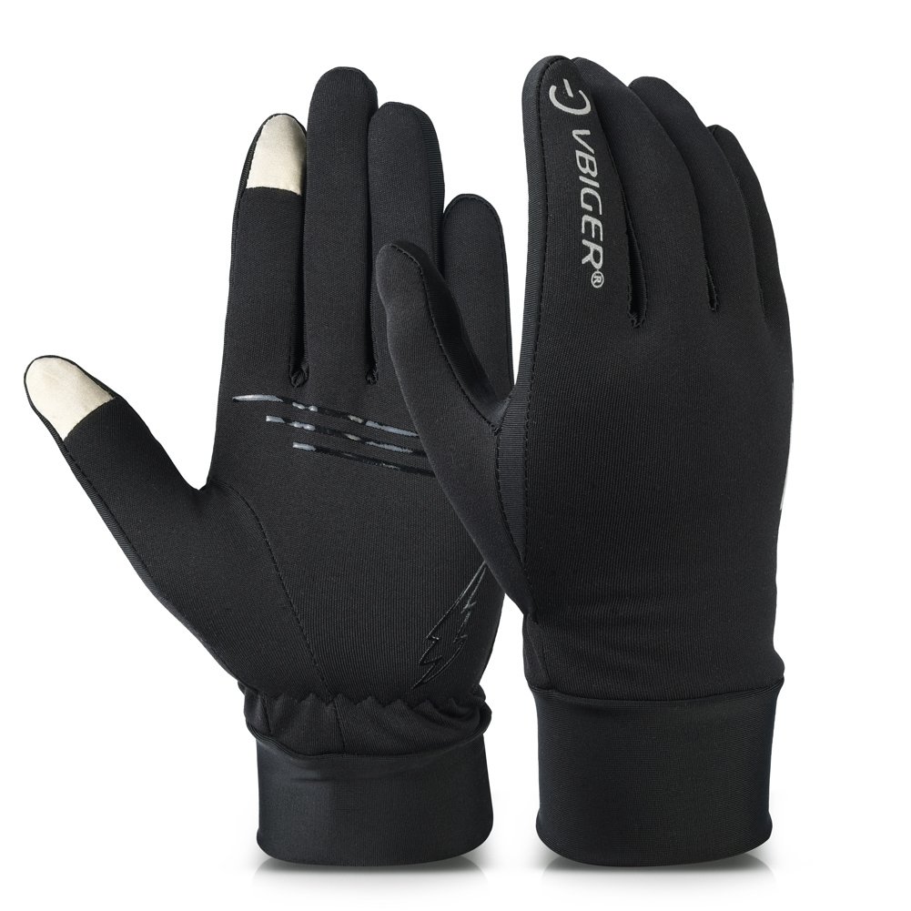 Vbiger Winter Warme Handschuhe Touchscreen Handschuhe Fahrenhandschuhe Radfahren Handschuhe für Herren und Damen, M,  Schwarz-2