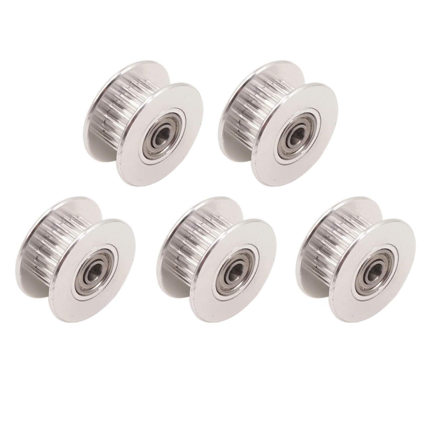 WINSINN GT2 Idler Pulley 20 Teeth 3mm Bore 6mm width Timing Pulley Wheel Aluminum For 3D Printer (Pack of 5Pcs)
