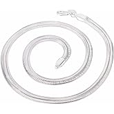 WDIYIEETN 925 Sterling Silver 6mm Soft Snake Bone Chain Necklace Jewelry for Men Women (24 inch)