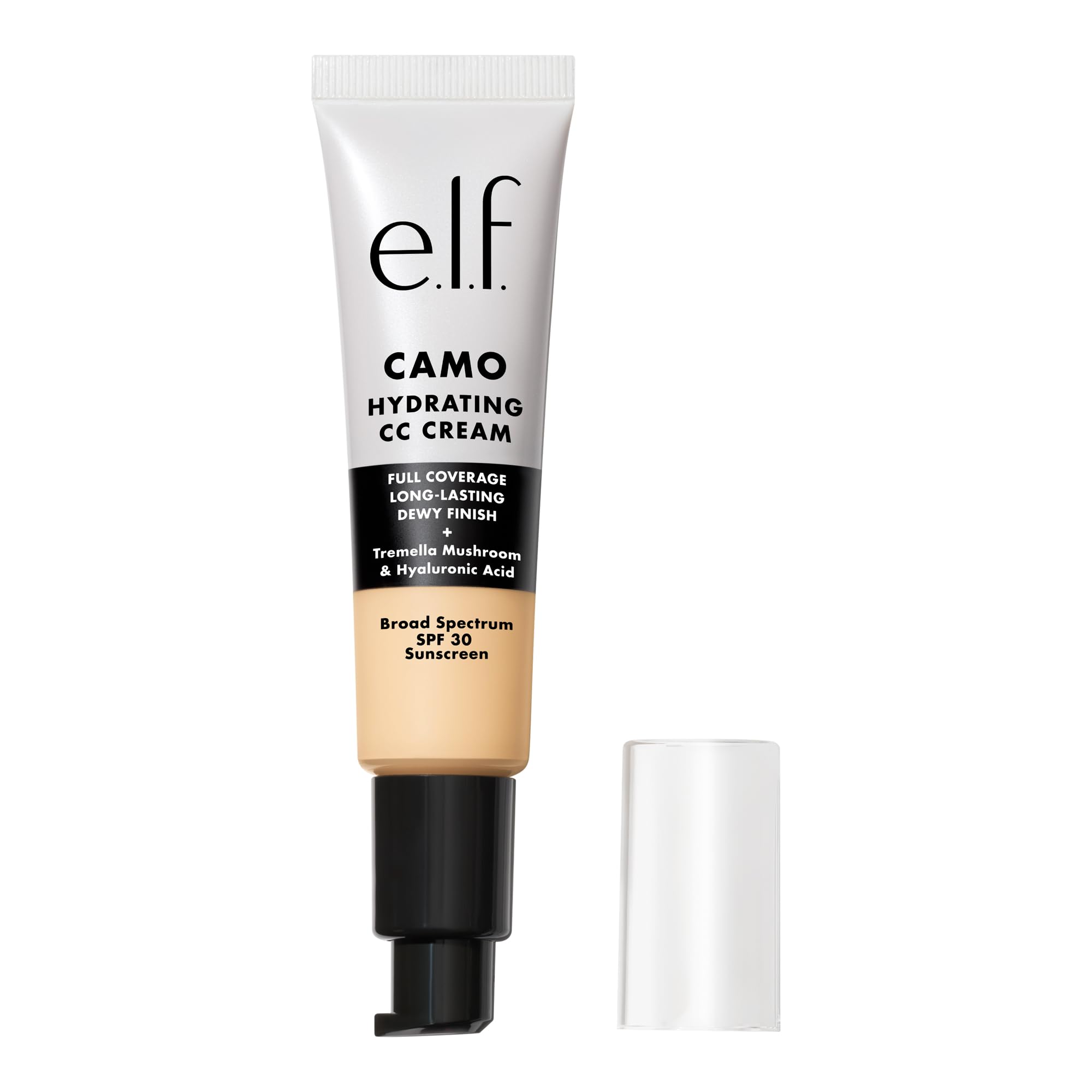 e.l.f. Hydrating Camo CC Cream, Colour Correcting Full Coverage Foundation For A Dewy Finish With SPF 30, Vegan & Cruelty-Free, Fair 100W