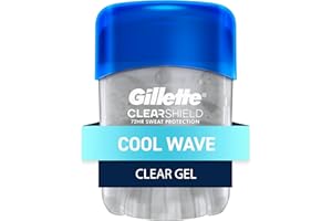Gillette Antiperspirant and Deodorant for Men, 72hr Sweat & Odor Protection, Long Lasting Freshness, Anti-White Mark Technology, Clear Gel, Cool Wave Scent, 0.5 oz