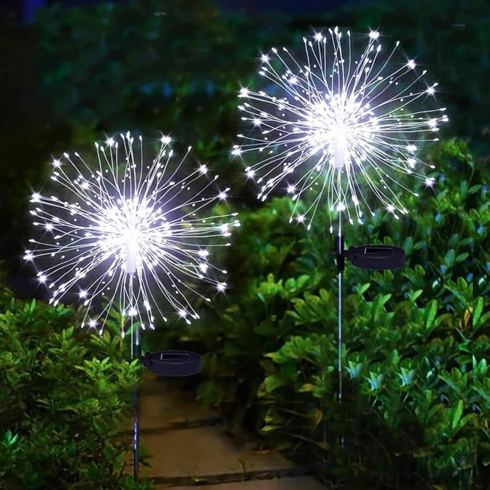 XIHAMA Garden Outdoor Decor Lights, 200LED 2Pack Solar Garden Lights for Yard Outside Fairy Decorative, Solar Powered for Yard Pathway Flowerbed Planter Balcony Patio Decor (200LED White)