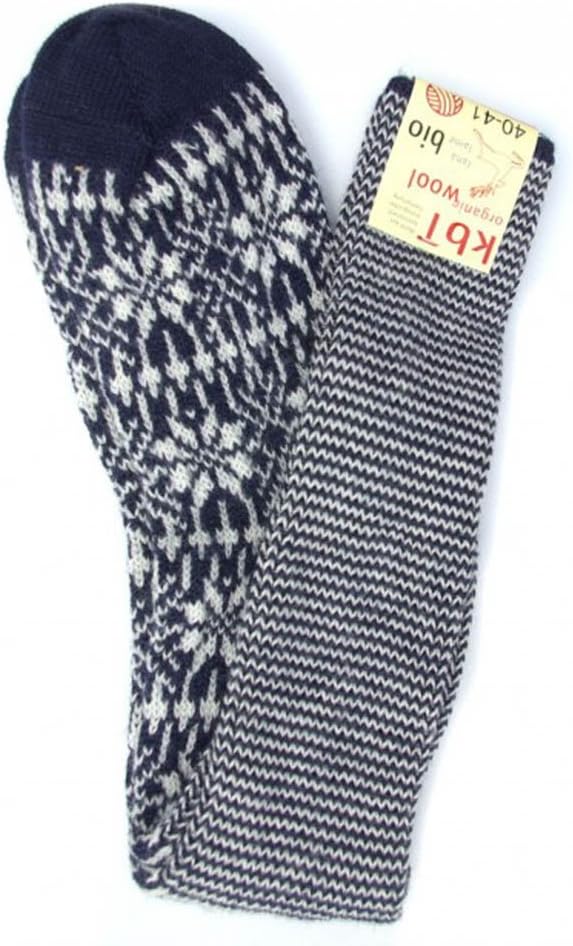 Women's Fairisle Nordic Pattern Organic Wool Long Socks
