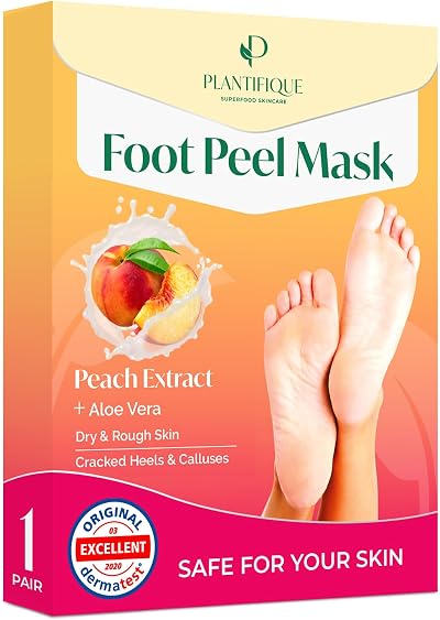 Plantifique Peach Foot Peel Mask Pair Exfoliating Derm Tested Puppy