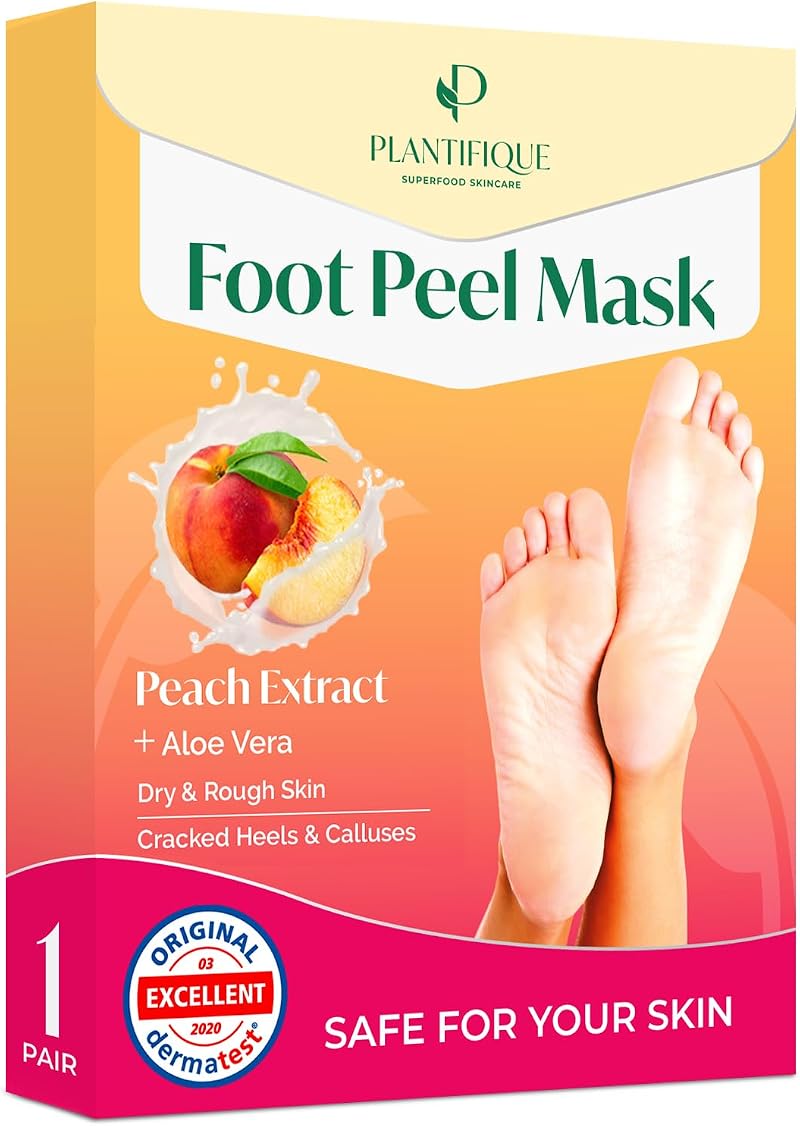 Plantifique Peach Foot Peel Mask Pair Exfoliating Derm Tested Puppy
