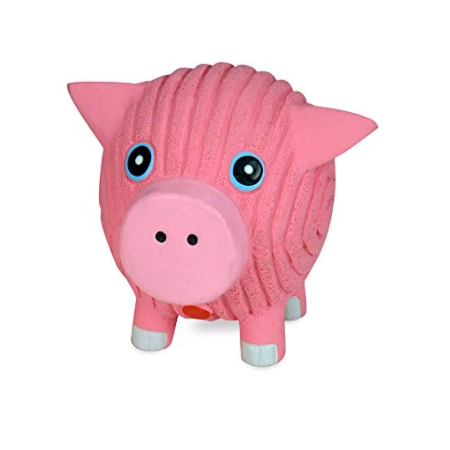 HuggleHounds Ruff-Tex All Natural Squeaky Tough Dog Chew Toy, Hamlet The Pig, Small