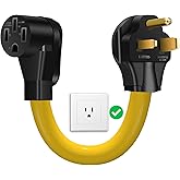 LAZMUMI NEMA 6-50P to 14-50R EV Charger Adapter Extension Cord STW 8AWG 50 Amp 250V 3Prong Welder Plug to 4Prong Generator EV Connector, for Tesla and Other EV Level 2 Charging ETL Listed (1.5 FT)