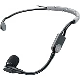 Shure SM35 Performance Headset Condenser Microphone - XLR | Hands-free headset condenser mic with 3-pin XLR connector, inline preamp and snap-fit windscreen for performers
