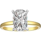 18K Gold Plated Sterling Silver 2 Carat Cubic Zirconia Solitaire Engagement Ring | Women's Thin Band CZ Promise Ring