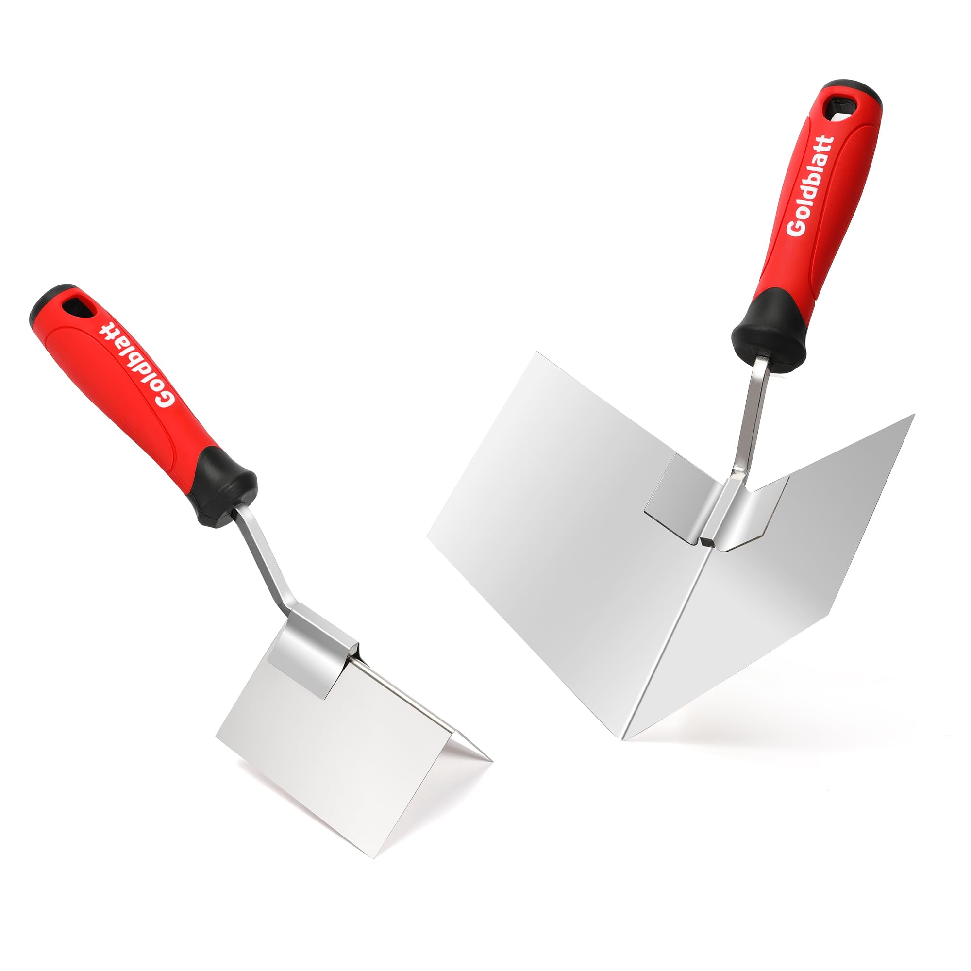 Goldblatt Corner Trowel Set, Stainless Steel Inner and Outer Corner Trowel, Lining Plastering Trowel Angled Hand Tool for Home and Industrial