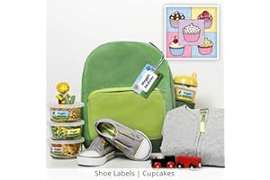 Oliver's Labels Preschool Package, 70 Durable Personalized Name Labels & Tags - Cupcakes Theme