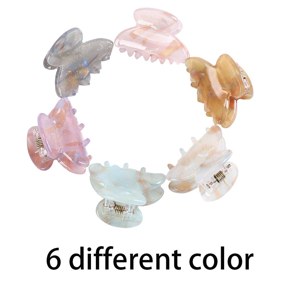 Claw Hair Clips Jaw Clamps - 12PCS Small Hair Claw Jaw Clamp for Thin Hair Styling Accessories Classic Hair Clamp for Women Girls (Sequins) : Beauty