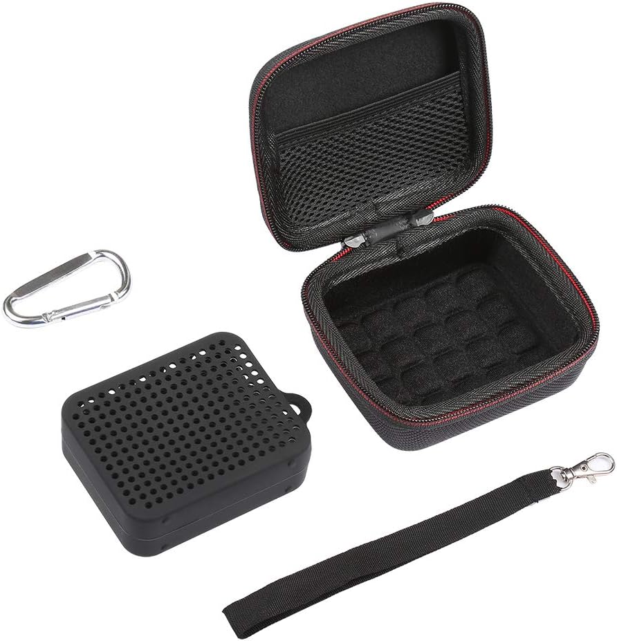LuckyNV Portable EVA Zipper Hard Case Bag Box with Soft Silicone Cover Bag for JBL Go 2 GO2 Bluetooth Speaker (Black)
