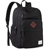 VASCHY School Backpack for Men, Unisex Large Bookbag Schoolbag Casual Daypack for High School/College/Teens/Travel/Work Black