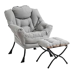 Furlide Lazy Chair with Ottoman, Modern Chair with