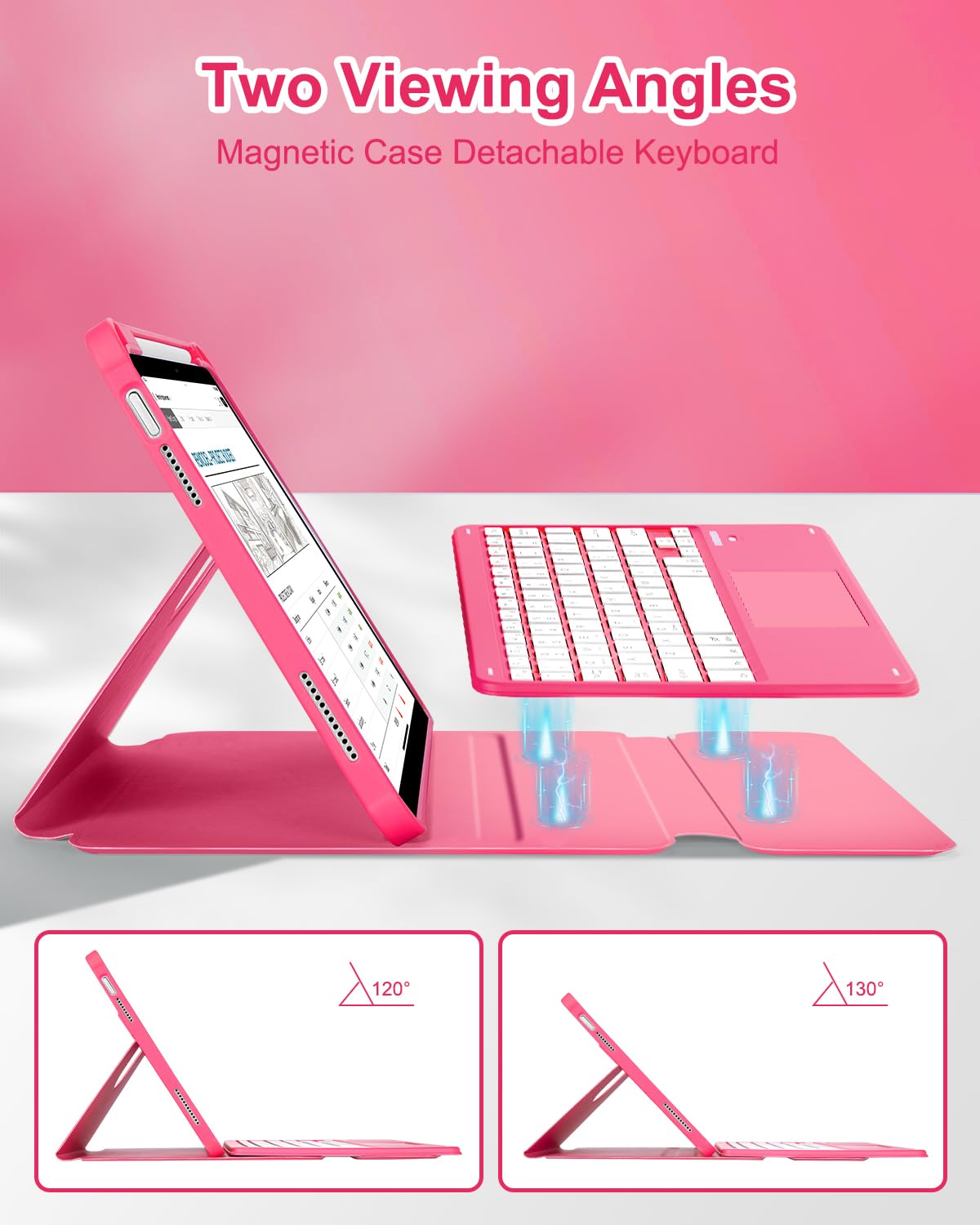 MePadKey Touchpad Keyboard Case for iPad (A16) 11th 10th Generation, 360 Rotation Cover with Pencil Holder Wireless Backlit Detachable Keypad for iPad 11 inch 2025/10 Gen 10.9